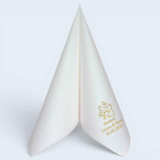 Servietten für Hochzeit - personalisiert, mit Motiv nach Wahl
