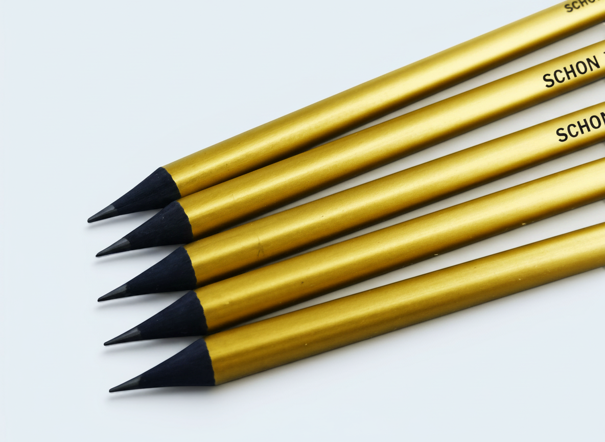 goldener Bleistift mit Radierer - individuell veredelt