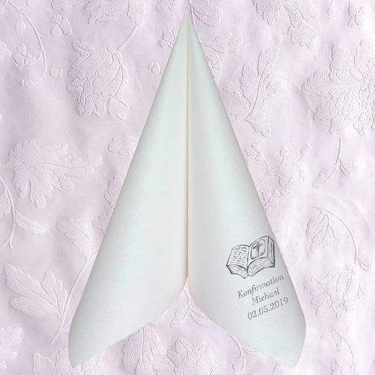 Servietten für Konfirmation - personalisiert, mit Motiv nach Wahl