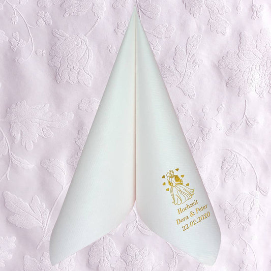 Servietten für Hochzeit - personalisiert, mit Motiv nach Wahl