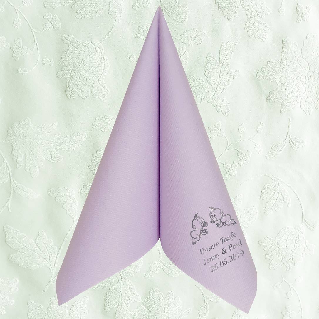 Servietten für Taufe - personalisiert, mit Motiv nach Wahl