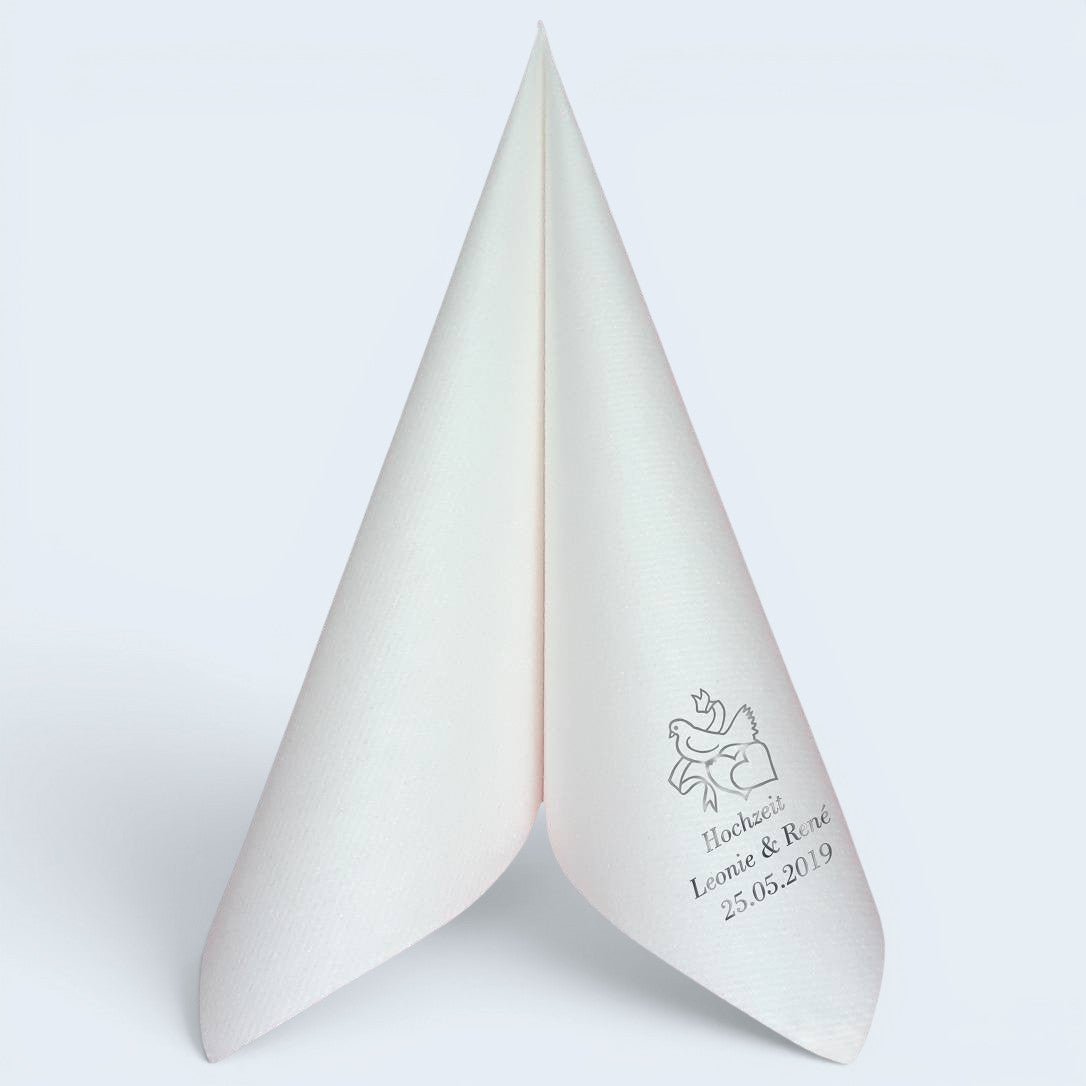 Servietten für Hochzeit - personalisiert, mit Motiv nach Wahl
