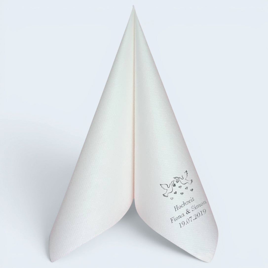 Servietten für Hochzeit - personalisiert, mit Motiv nach Wahl