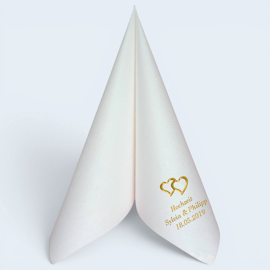 Servietten für Hochzeit - personalisiert, mit Motiv nach Wahl