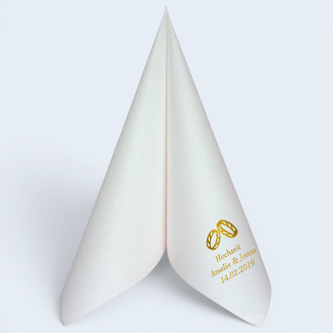 Servietten für Hochzeit - personalisiert, mit Motiv nach Wahl