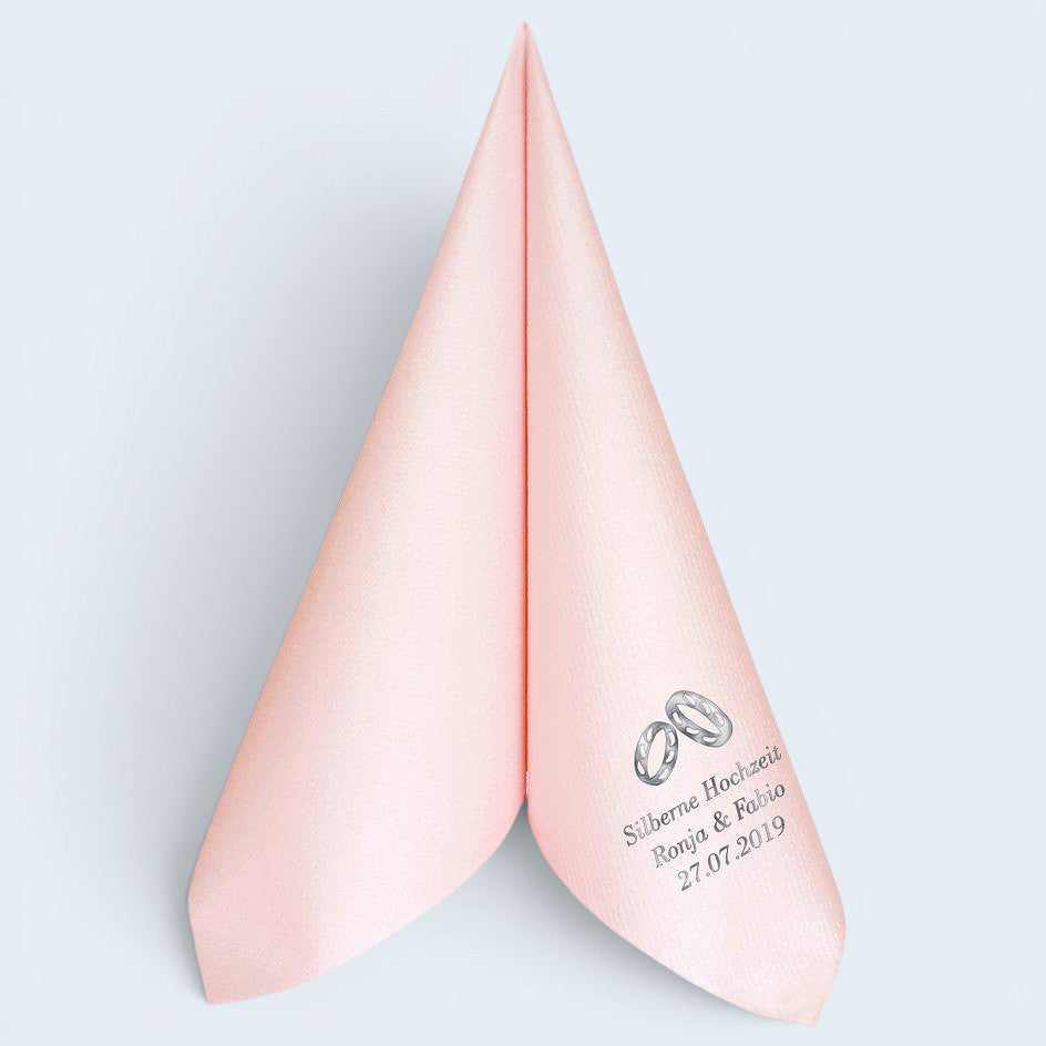 Servietten für Silberne Hochzeit - personalisiert, mit Motiv nach Wahl