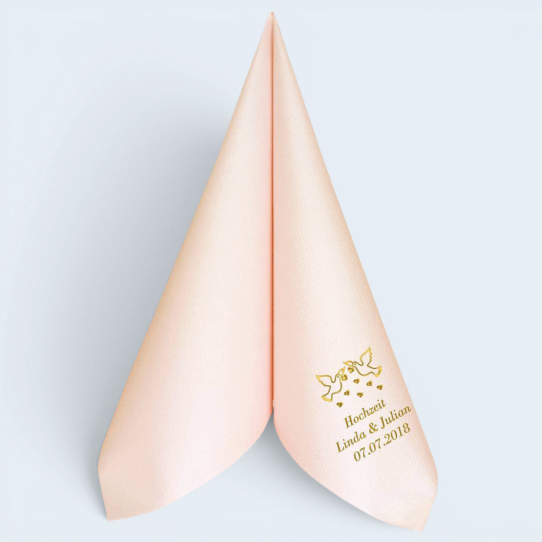 Servietten für Hochzeit - personalisiert, mit Motiv nach Wahl
