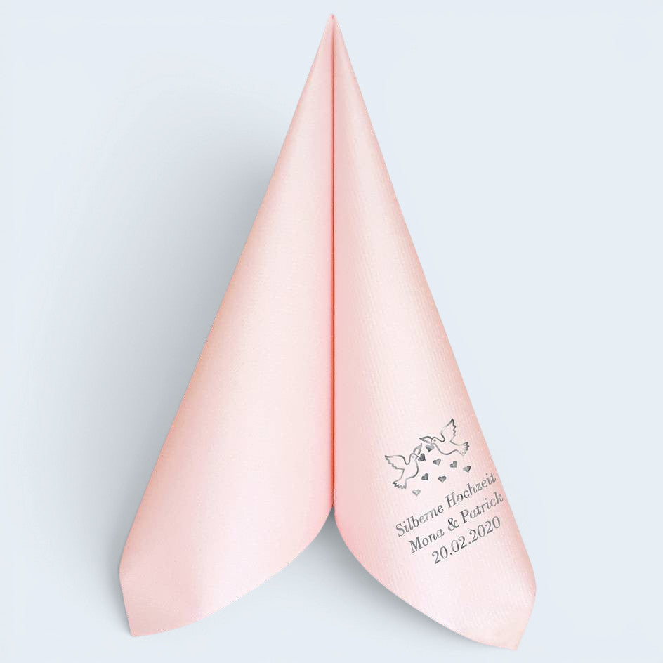 Servietten für Silberne Hochzeit - personalisiert, mit Motiv nach Wahl
