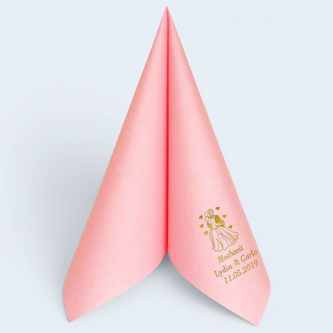 Servietten für Hochzeit - personalisiert, mit Motiv nach Wahl