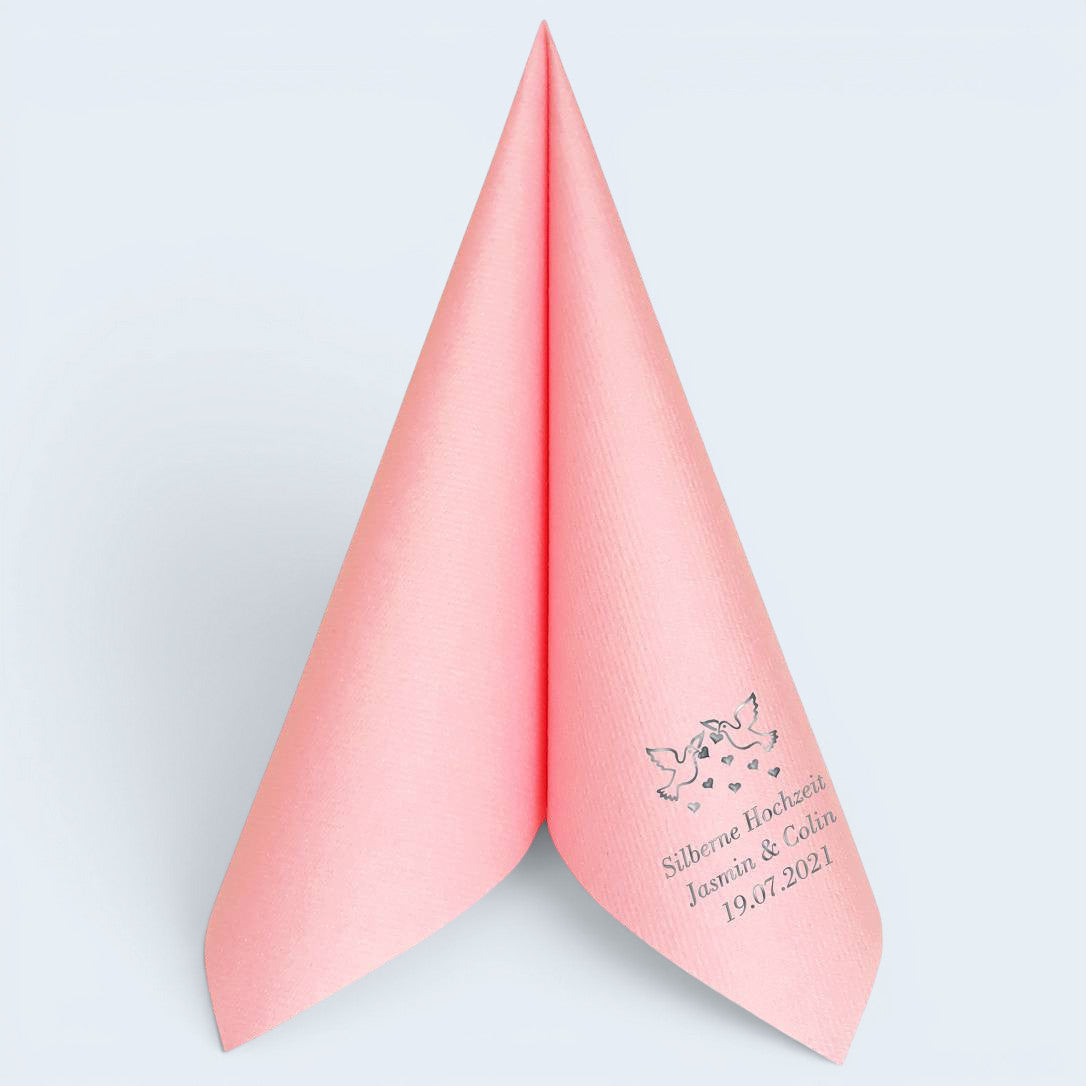 Servietten für Silberne Hochzeit - personalisiert, mit Motiv nach Wahl