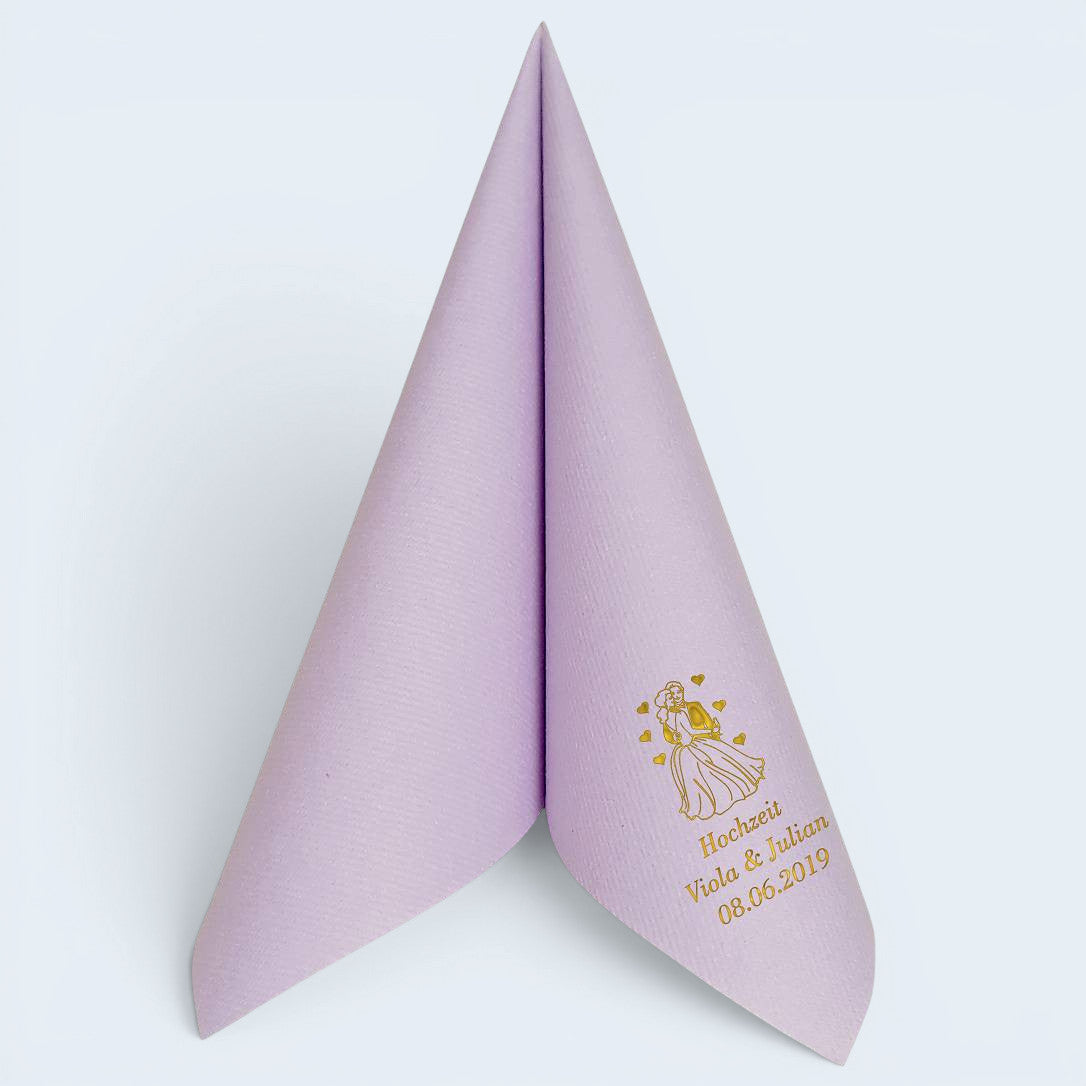 Servietten für Hochzeit - personalisiert, mit Motiv nach Wahl