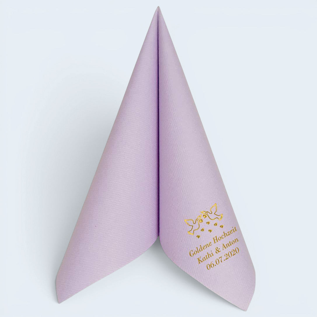 Servietten für Goldene Hochzeit - personalisiert, mit Motiv nach Wahl