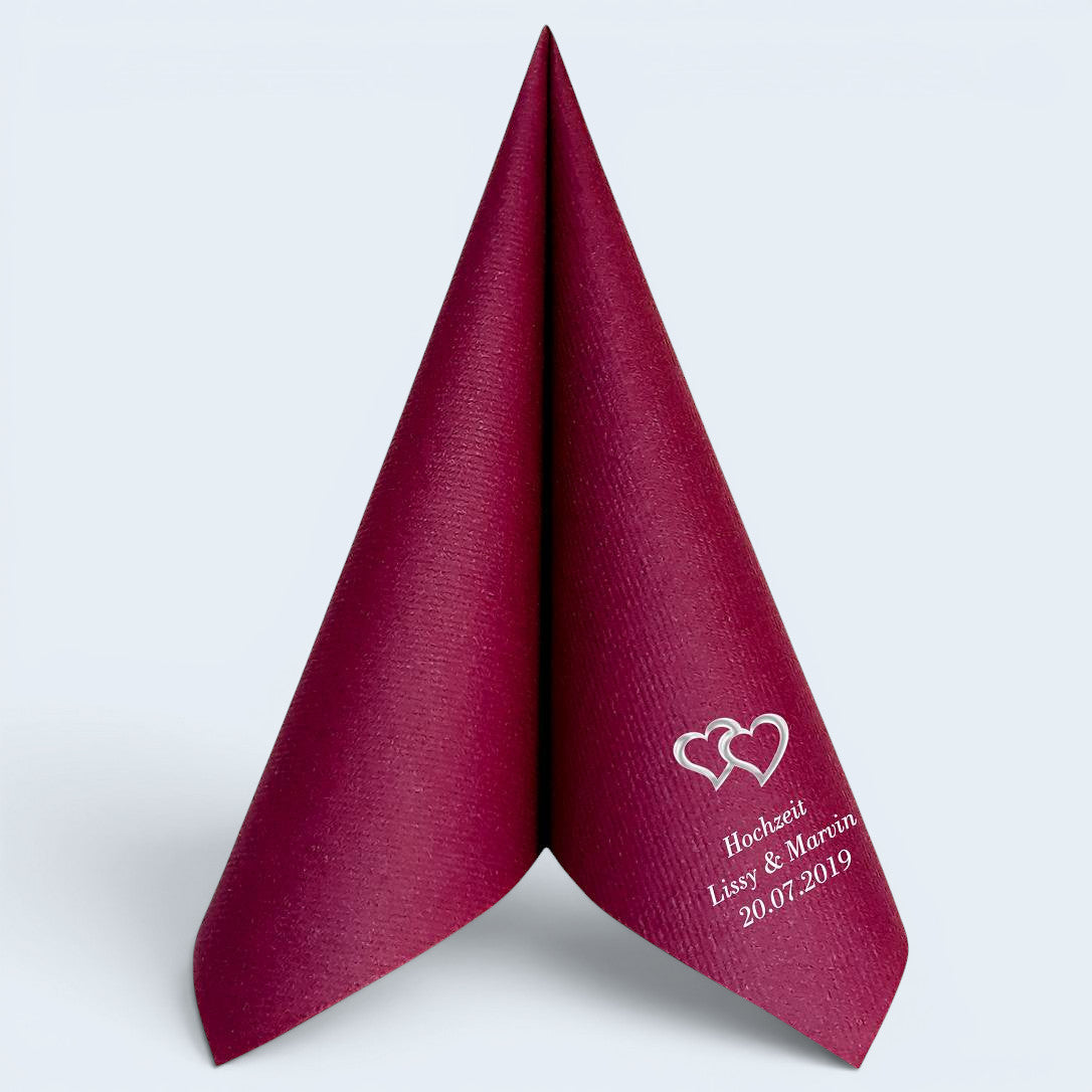 Servietten für Hochzeit - personalisiert, mit Motiv nach Wahl