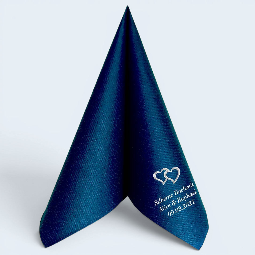 Servietten für Silberne Hochzeit - personalisiert, mit Motiv nach Wahl
