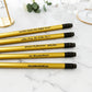 goldener Bleistift mit Radierer - individuell veredelt