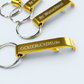 goldener Flaschenöffner mit Schlüsselring  - individuell veredelt