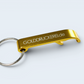 goldener Flaschenöffner mit Schlüsselring  - individuell veredelt