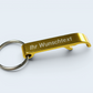 goldener Flaschenöffner mit Schlüsselring  - individuell veredelt