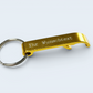 goldener Flaschenöffner mit Schlüsselring  - individuell veredelt