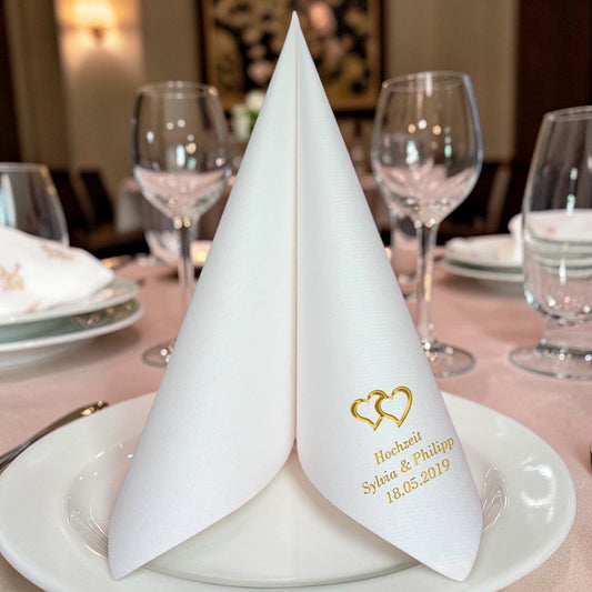 Servietten für Hochzeit - personalisiert, mit Motiv nach Wahl